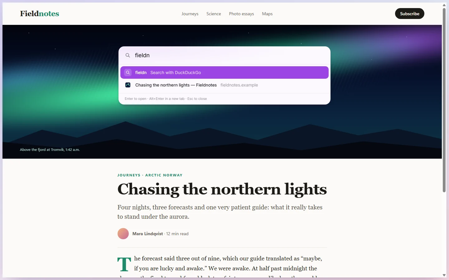 Compact mode with the floating search open
